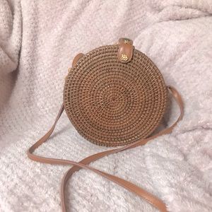 Rattan Round straw crossbody bag